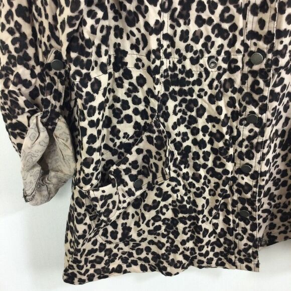 Torrid Womens Leopard Print Snap Front Jacket Pockets Plus 2X - Picture 4 of 11